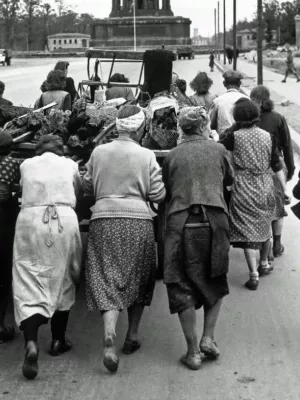 Robert Capa (1913–1954) - Group of the women (Trümmerfrauen) engaged in clearing away the rubble in the ruined city, Berlin
